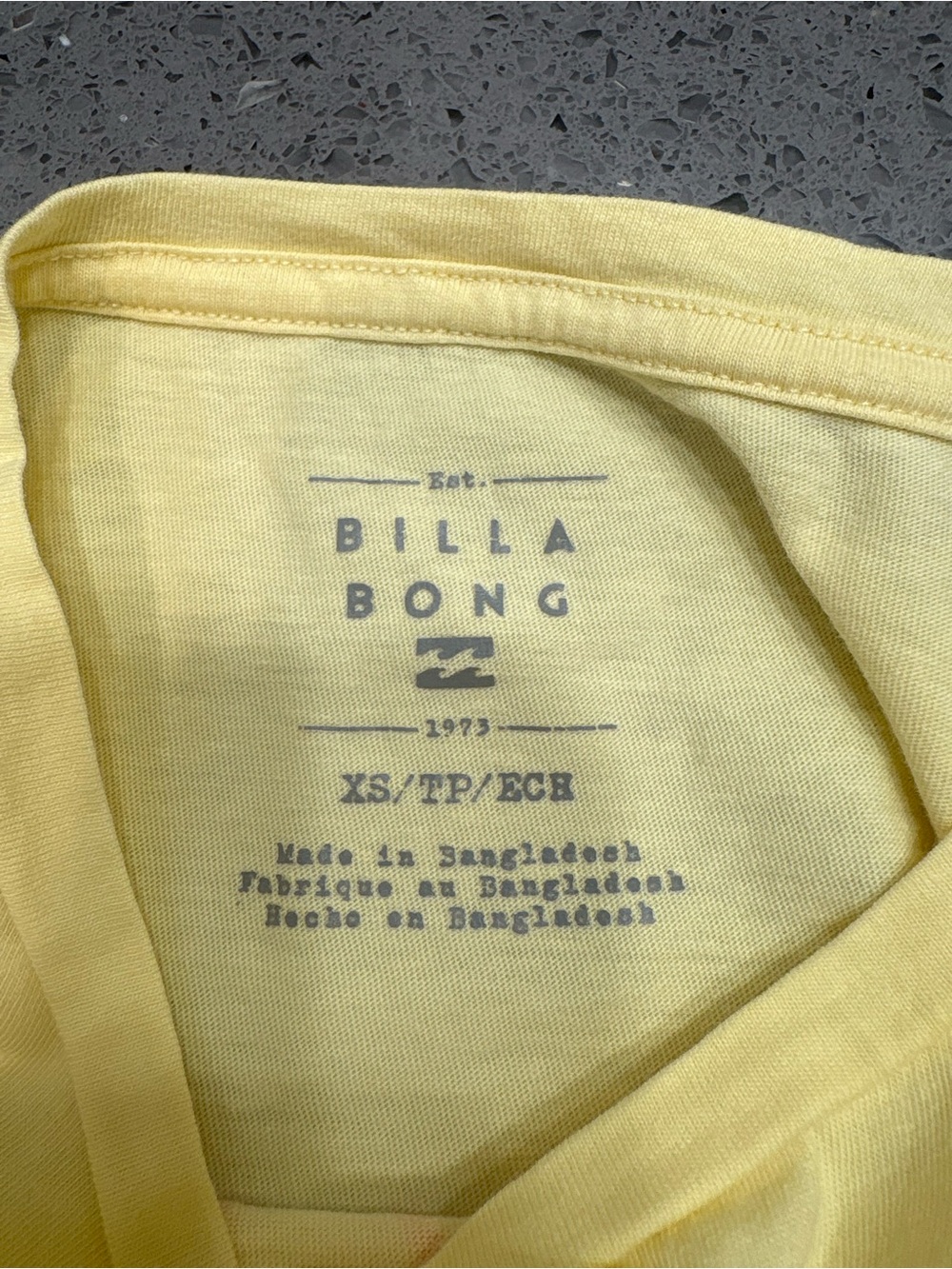 Billabong Yellow Tee with Pink Sun Graphic and White Accents - Picture 3 of 3